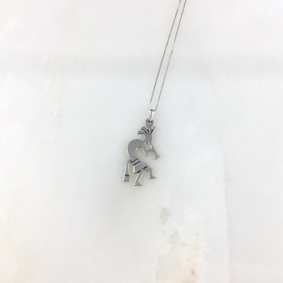 Collier Amérindien En Argent Avec Pendentif Kokopelli - Bijou Occasion