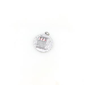 Vintage 925 Sterling Silver Casino Gambling Slot Machine Charm Pendant