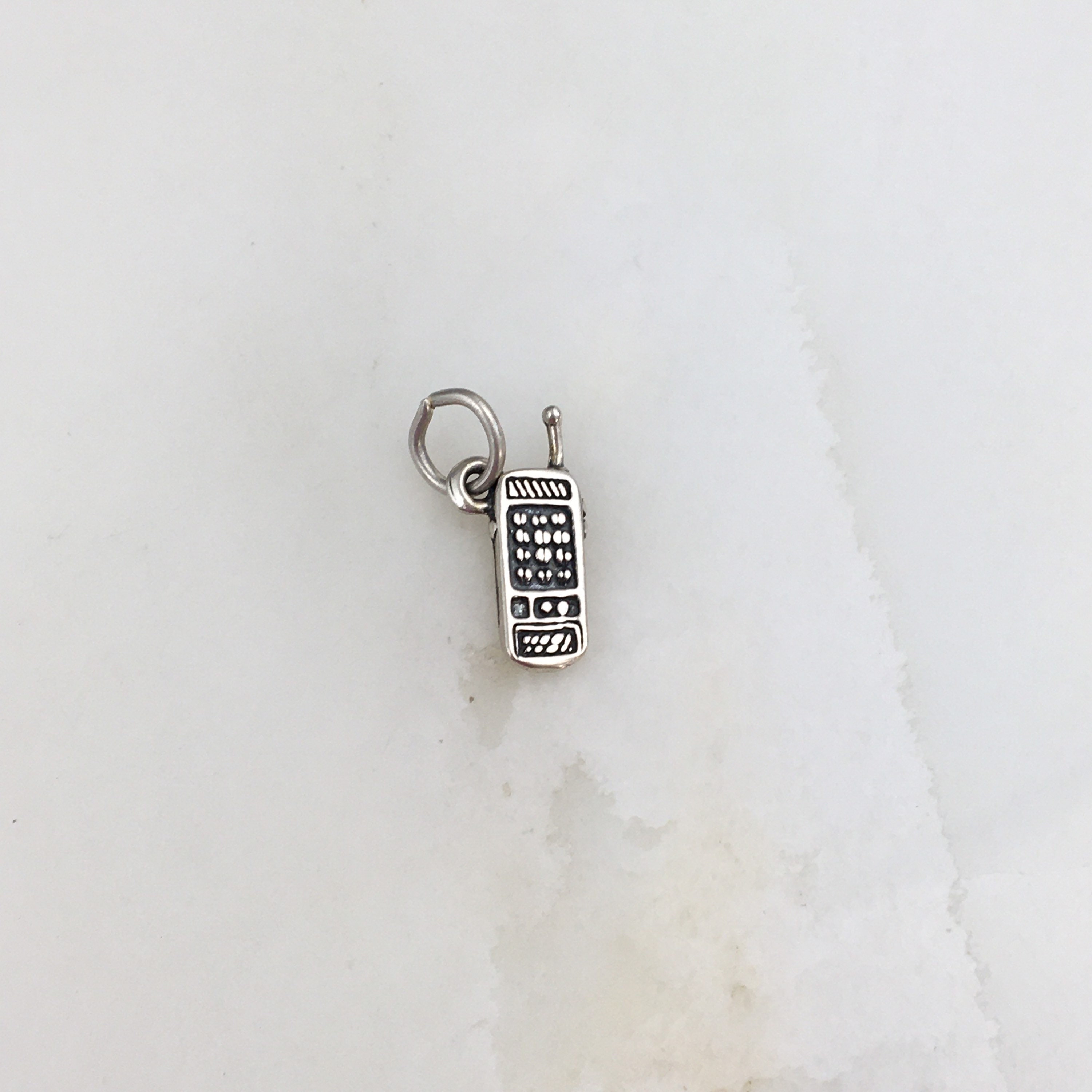 Vintage 925 Sterling Silver Cell Phone Charm Pendant Necklace Etsy