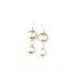 Vintage 925 Sterling Silver Gold Vermeil Beaded Dangle Earrings