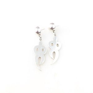 Vintage 925 Sterling Silver Mexico Taxco Modernist Dangle Earrings