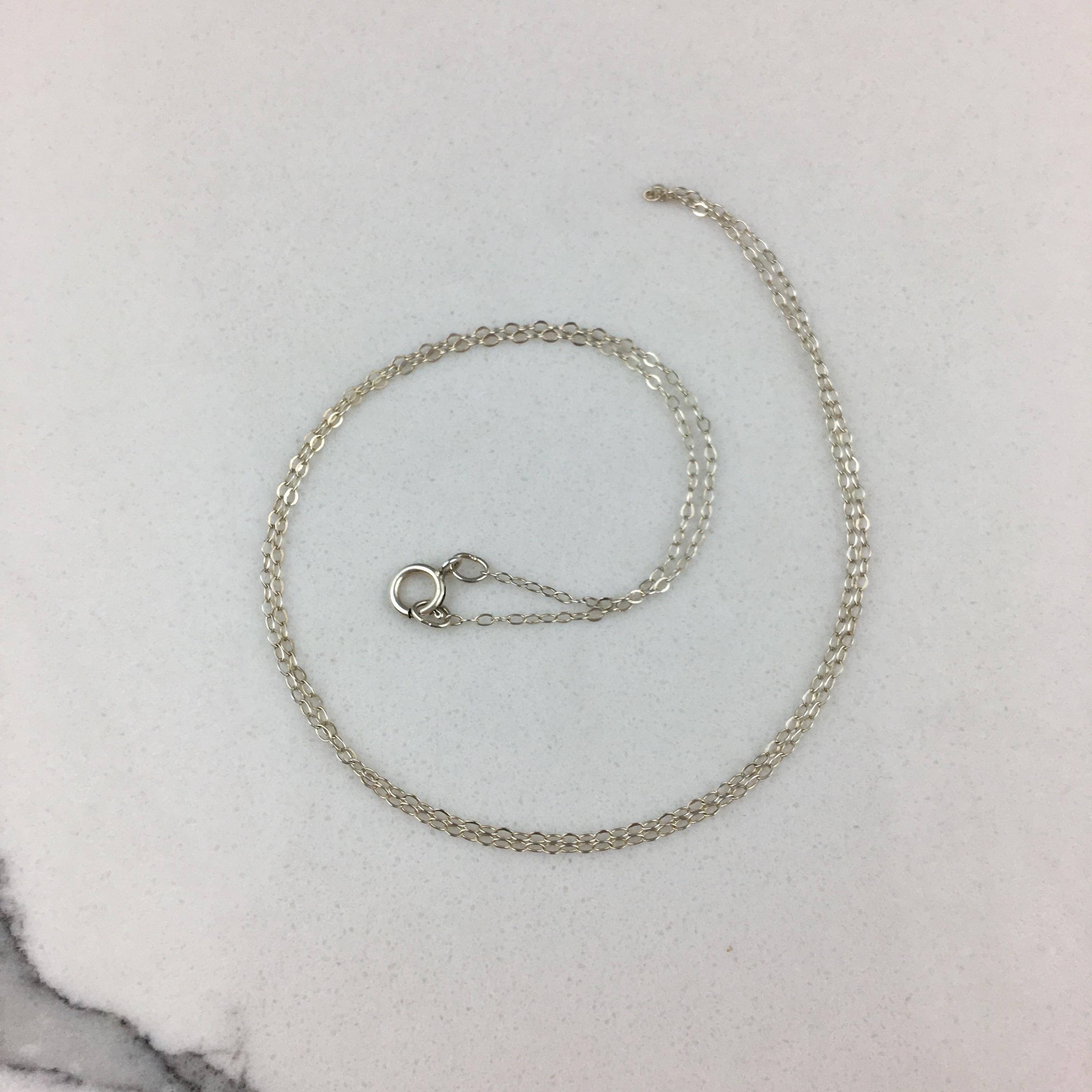 ヴィンテージ 925 スターリングシルバー ミニマル チェーン ネックレス