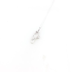 Vintage 925 Sterling Silver Ballet Slipper Shoe Dance Charm Pendant Necklace