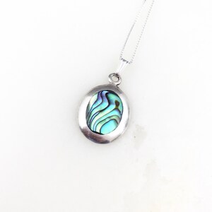 Details about   Vintage long sterling 925 silver handmade pendant with abalone 