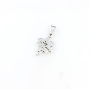 Vintage 925 Sterling Silver Mexico Flower Floral Pendant Necklace