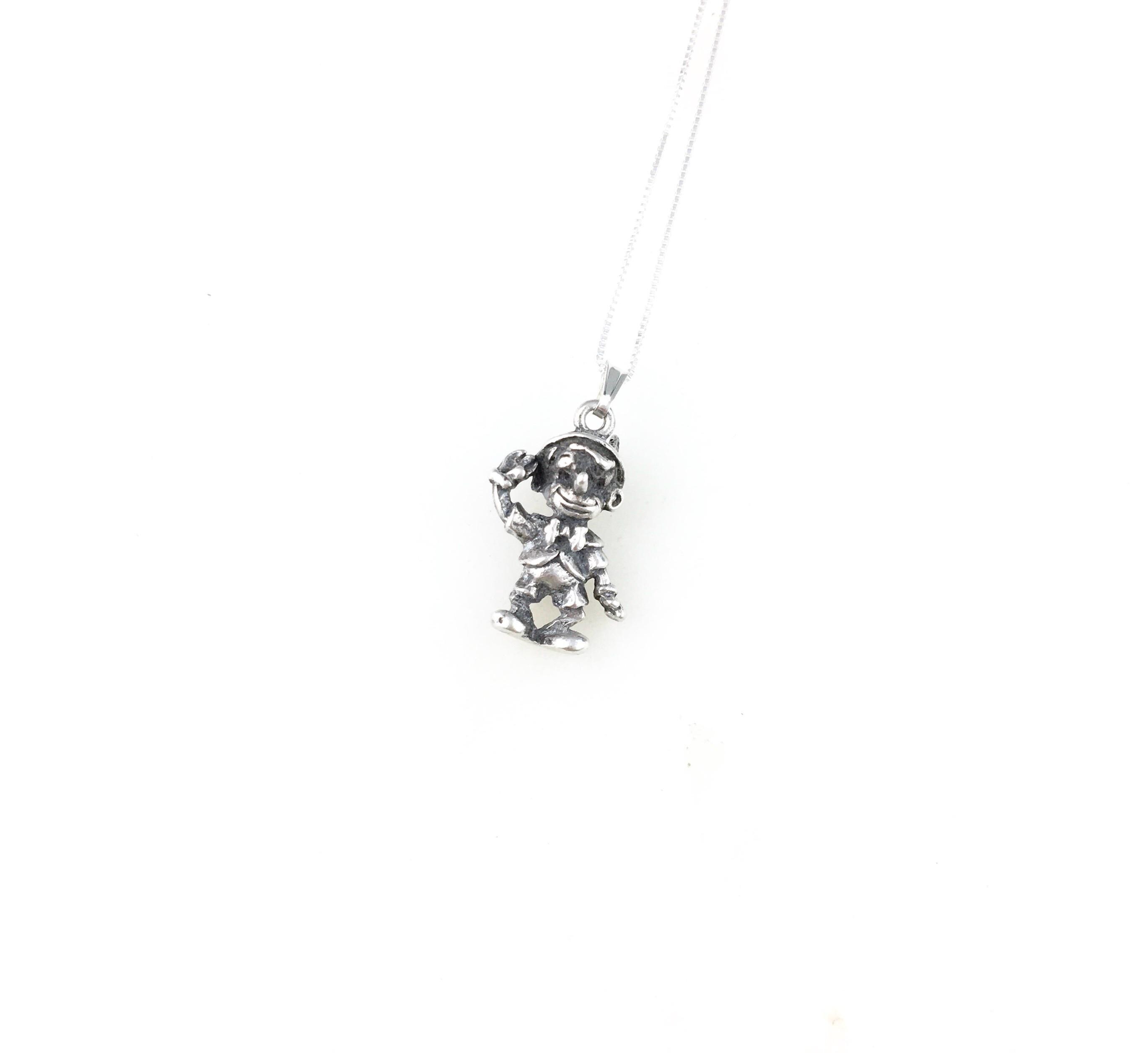 Vintage 925 Sterling Silver Disney Pinocchio Charm Pendant