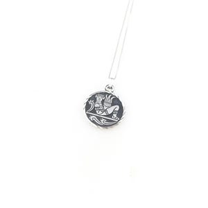 Vintage 950 Sterling Silver Mexico Aztec Southwest Modernist Pendant Necklace