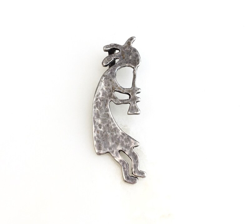 Vintage 925 Sterling Silver Navajo Native American Kokopelli Pendant Necklace