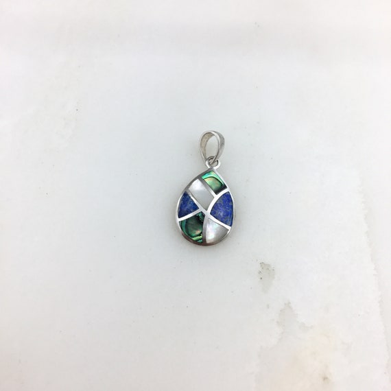 Vintage 925 Sterling Silver Abalone Mother Of Pea… - image 2