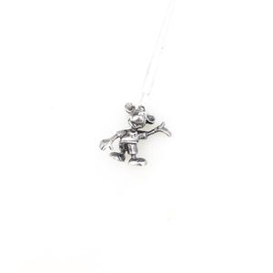 Vintage 925 Sterling Silber Disney Micky Maus Charme Anhänger Halskette