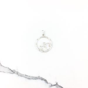Vintage 925 Sterling Silver Circle Filigree Pendant Necklace