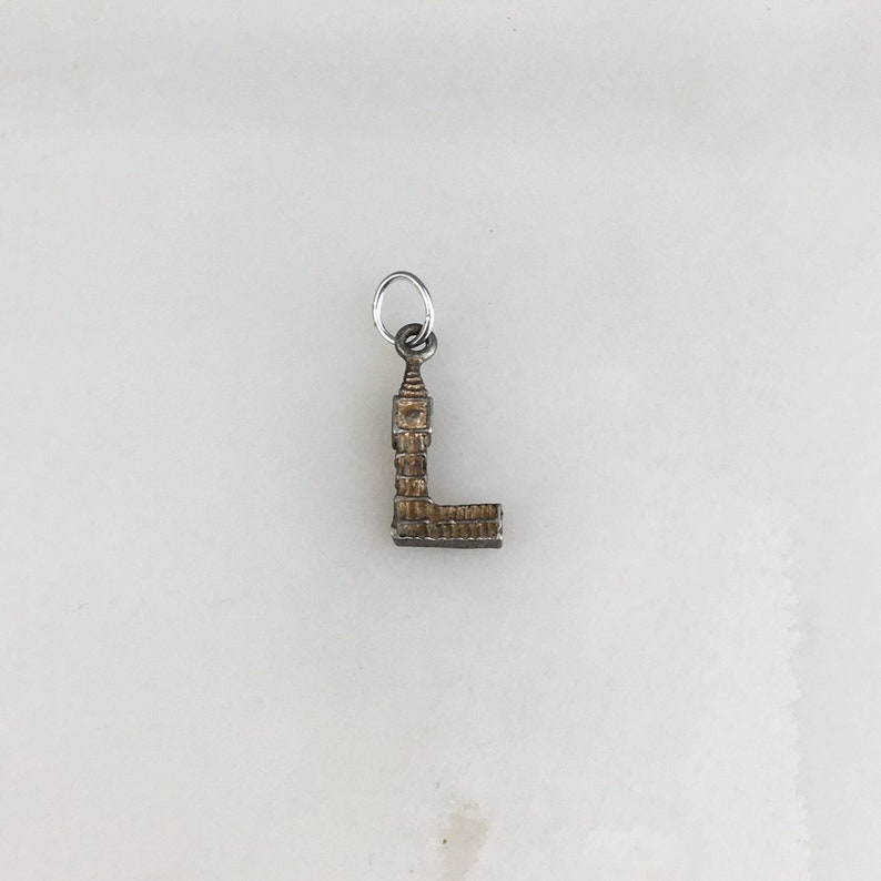 Vintage 925 Sterling Silver Big Ben London England Charm Pendant Necklace