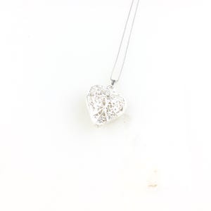 Vintage 925 Sterling Silver Filigree Heart Pendant Necklace