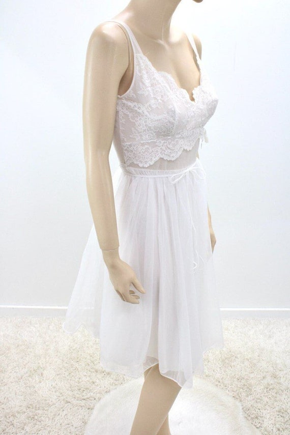 Vintage Shadowline Nightgown Double Chiffon Nylon… - image 4