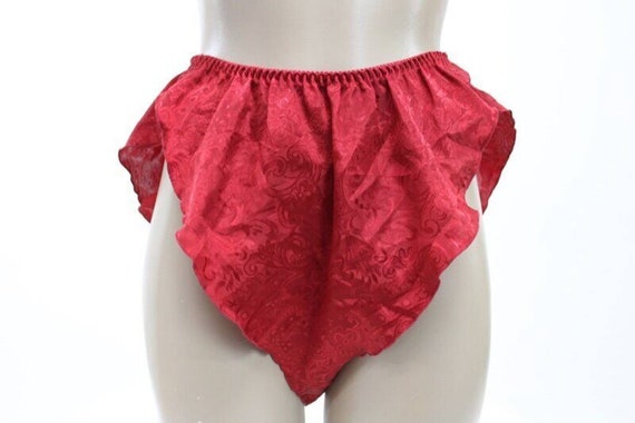 Vintage Victorias Secret High Leg Flutter Tap Panty Red Soft