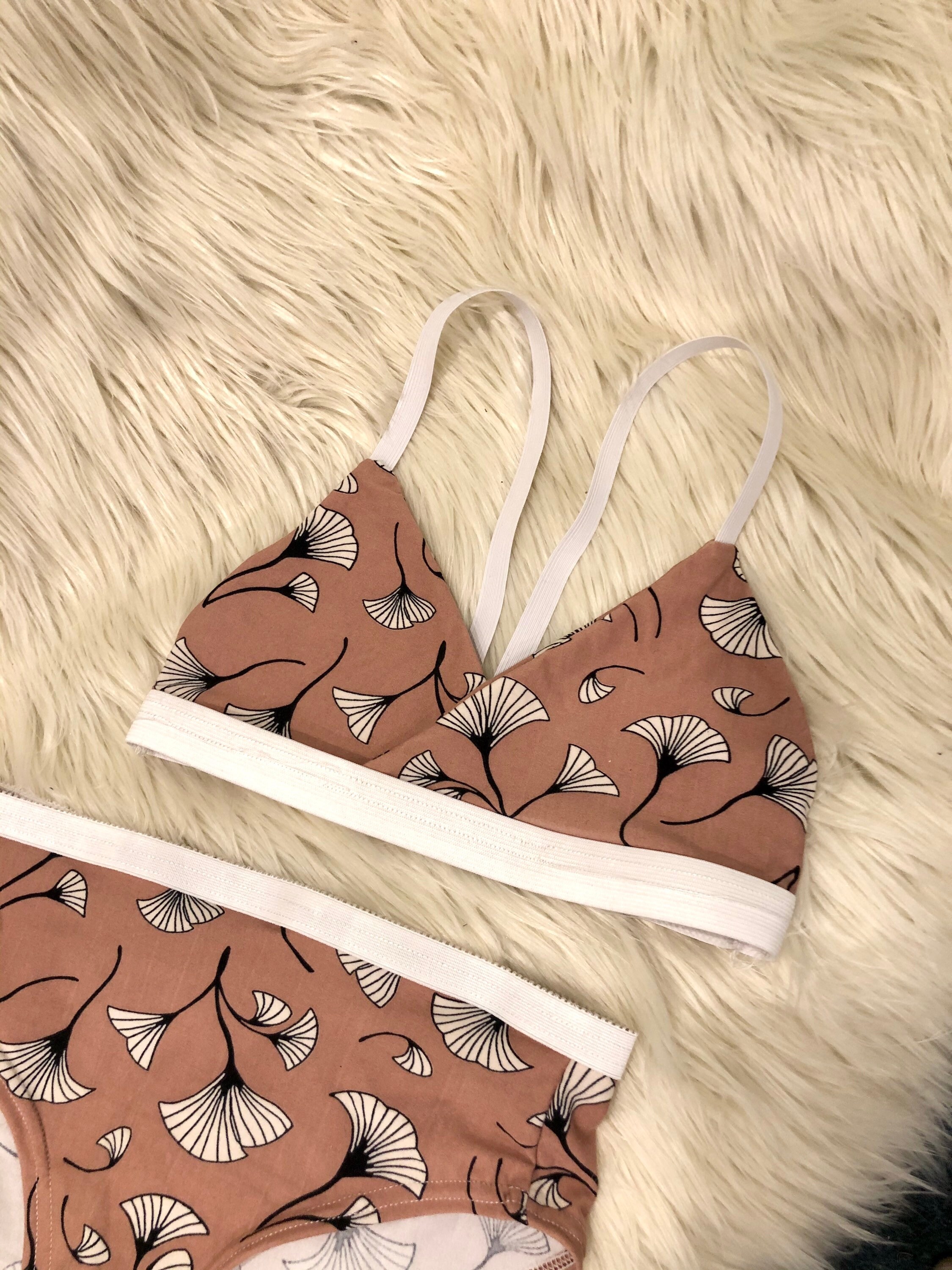 pink floral bralette