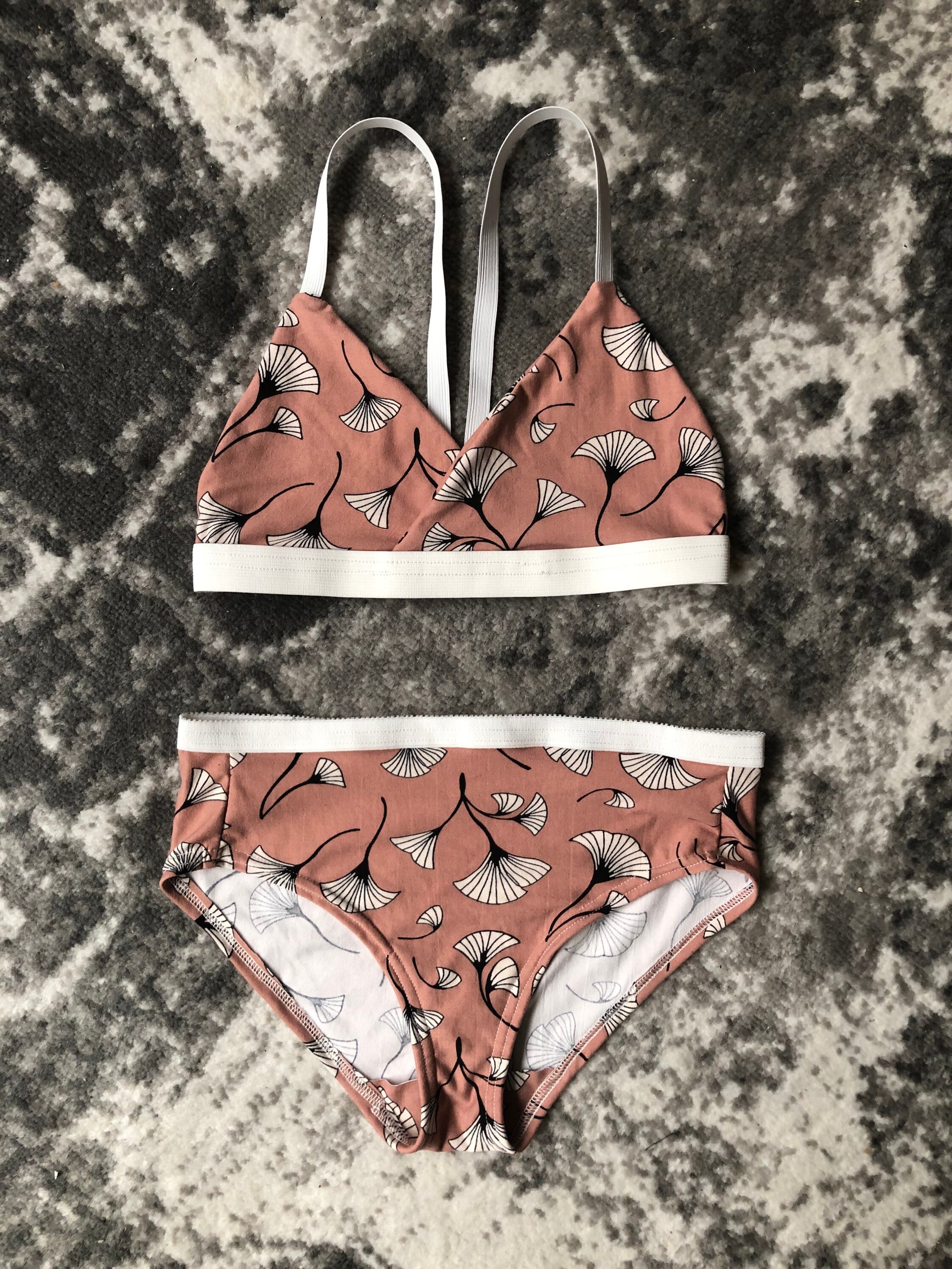 pink floral bralette