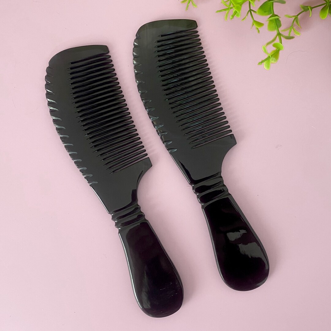 Middle Comb Handmade Black Natural Buffalo Anti-static Horn Comb, Pocket Horn Comb ...