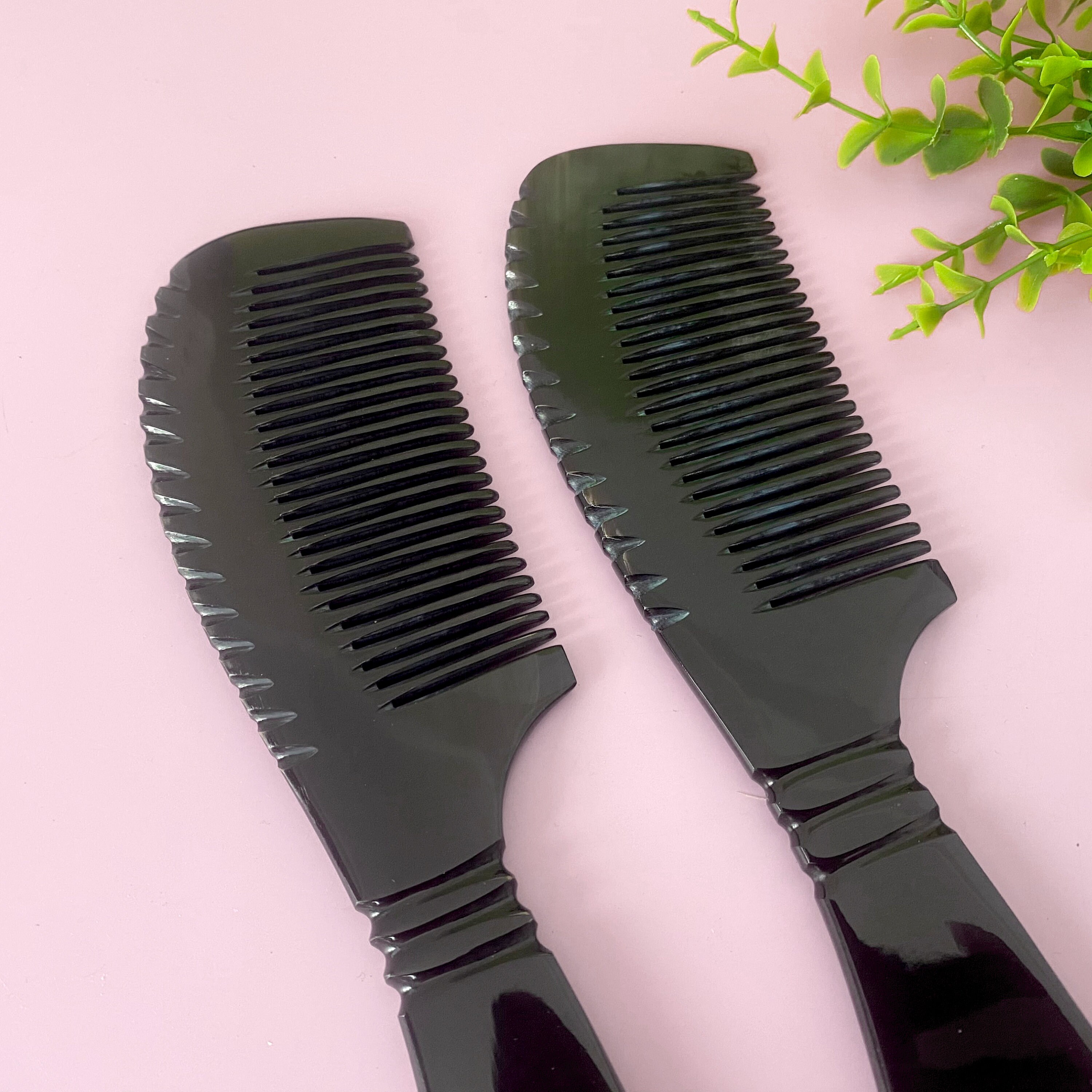 Middle Comb Handmade Black Natural Buffalo Anti-static Horn Comb, Pocket Horn Comb ...