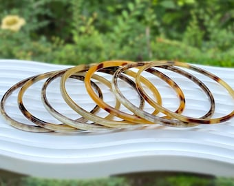 Lacquered Natural Buffalo Horn Bangle, Handmade Lacquered Bangle, Horn Bracelet, Horn Bangle Bracelets, Buffalo Horn Jewelry, Gift Bracelets