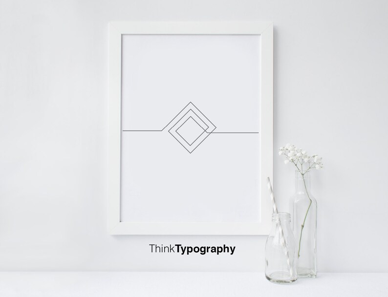 Abstract Simple Modern Trendy Black and White Poster Etsy