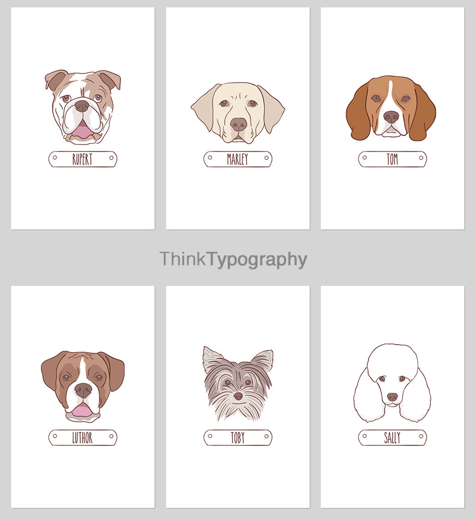 Personalized Pet Portrait Dog name dog poster beagle Etsy