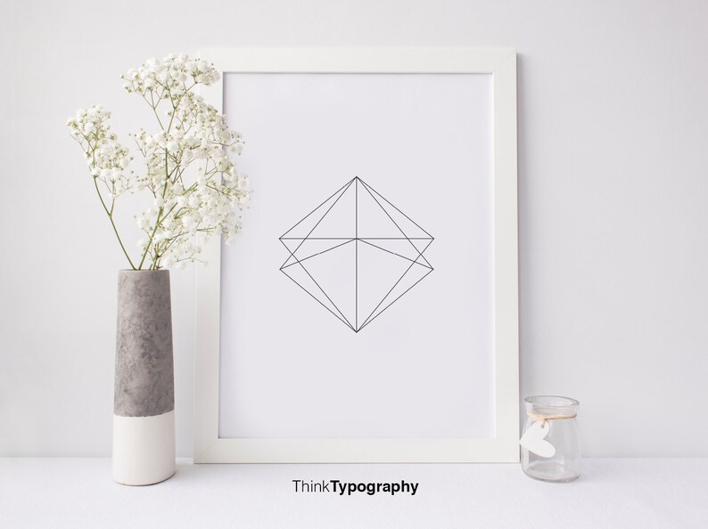Abstract Simple Modern Trendy Black and White Poster Etsy