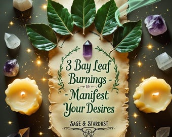 Quema de 3 hojas de laurel / Ritual de hechizo personalizado para manifestar deseos