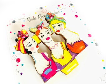 Pin up Retro Brooch Rockabilly Pin Fashion 1950&#39;s Jewellery 1940&#39;s Mannequins  Atomic brooch vintage style fashion pin statement brooch