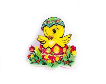 Benny the Easter Chic Brooch: Retro Acrylic Pin, chicken brooch, novelty quirky pins, quirky gifts for her, unusual statement brooches, hen