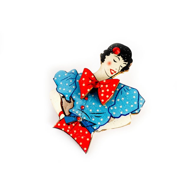 broche rétro des années 40 bijoux des années 1940 broche originale du milieu du siècle broche inhabituelle broches pour mamans pin up broche broche faite à la main broche chic