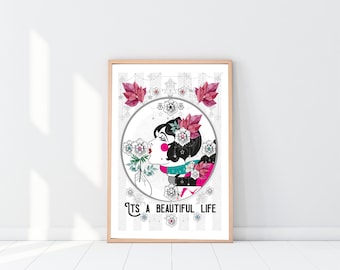 Vintage Art Deco Fashion Print: 1920s Style Wall Art whimsical autumn winter prints for elegant home
