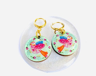 Petit oiseau câlin cerceau boucles d’oreilles jour boucles d’oreilles shabby chic boucles d’oreilles printemps été bijoux oiseau bijoux cadeaux petite boucle d’oreille cadeau fille