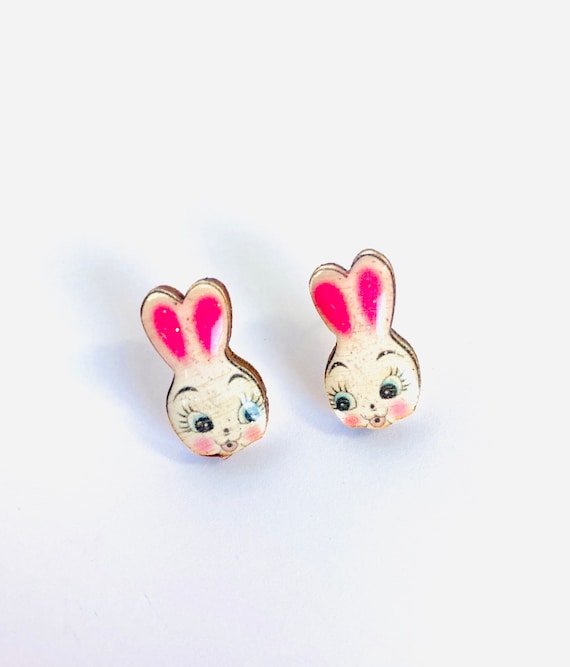 Easter Bunny Earrings Jewellery Easter Earrings Kitsch Earrings