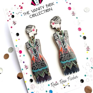 great gatsby brooch charleston earrings art deco roaring 20s style earrings art deco period jewellery unusual earrings retro earrings big