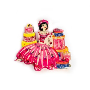Paris french brooch novelty retro brooch acrylic brooch gift brooch pin statement  brooches quirky pins cute brooch brooch gift for her