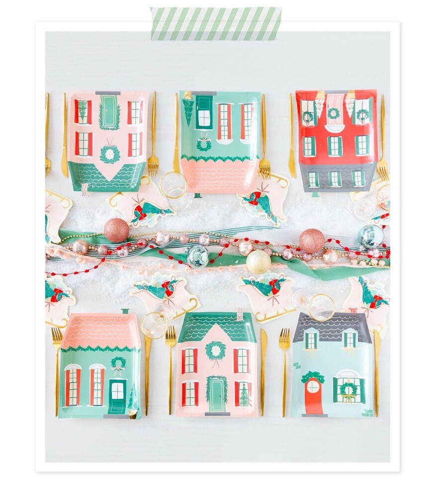 Christmas Village - Trees Pink by Katherine Lenius – Happy Little