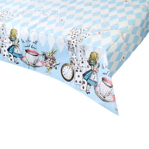 Alice in Wonderland Paper Table Cover | Mad Hatter Tea Party, Alice in Onederland Decor, Girls Birthday