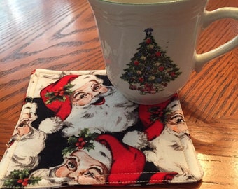 Santa Clause Fabric Coasters Set of 4