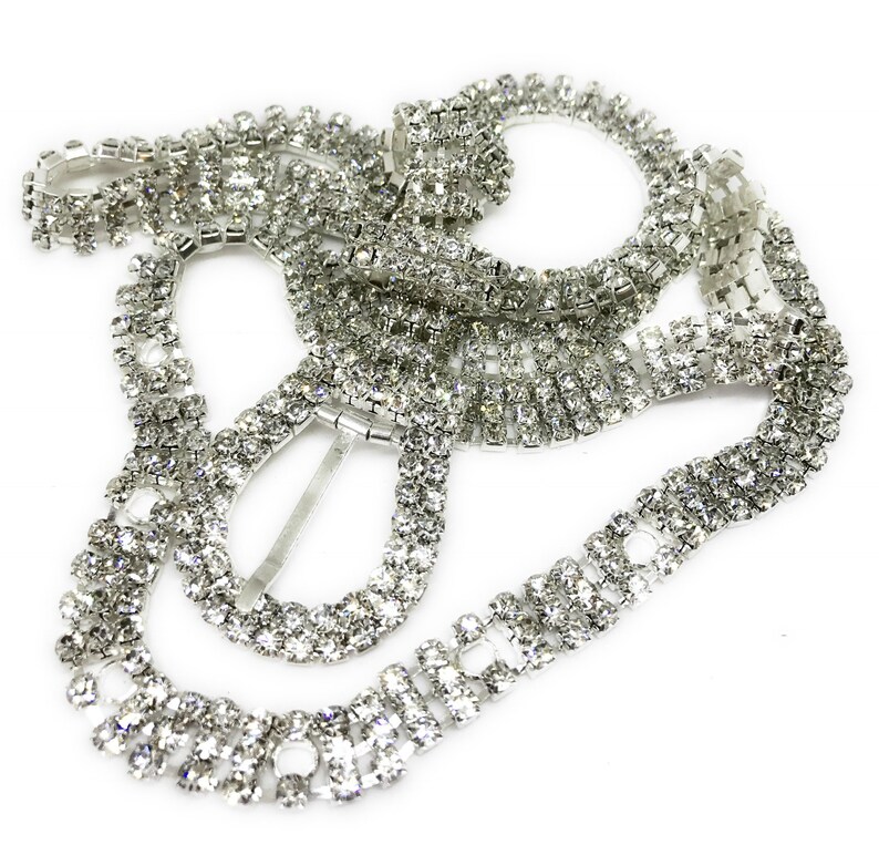 3 Row Crystal Rhinestone belt Waist Buckle Belt Fashion Accessory Valentines Gift  Wedding  Belts prom party Silver