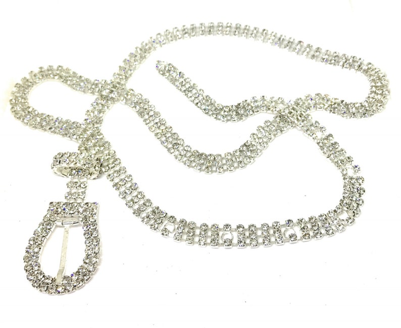 3 Row Crystal Rhinestone belt Waist Buckle Belt Fashion Accessory Valentines Gift Wedding Belts prom party Silver