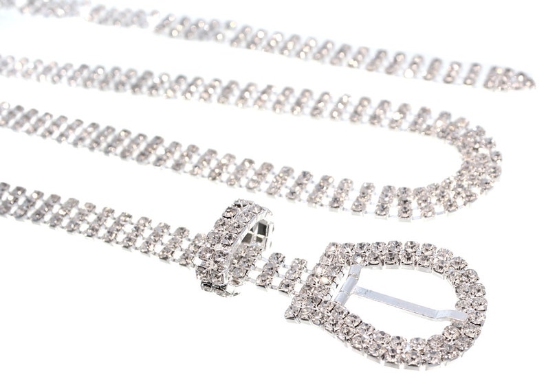 3 Row Crystal Rhinestone belt Waist Buckle Belt Fashion Accessory Valentines Gift Wedding Belts prom party Silver