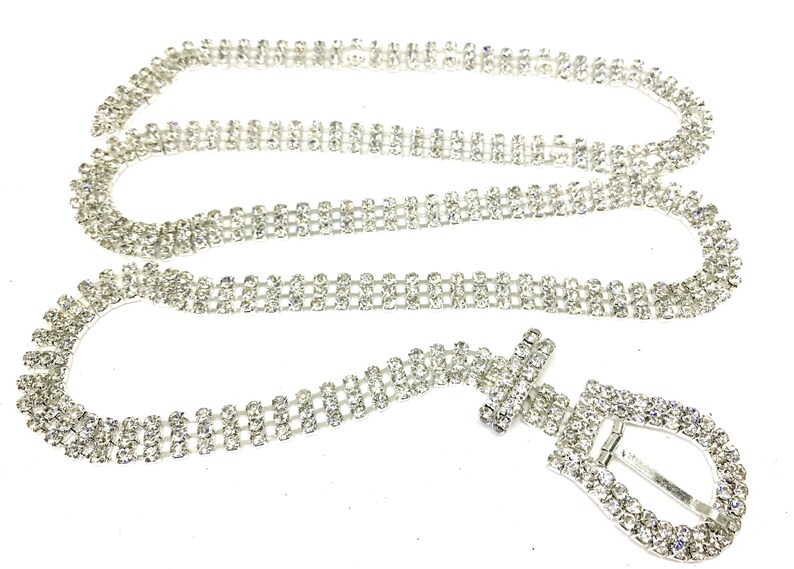 3 Row Crystal Rhinestone belt Waist Buckle Belt Fashion Accessory Valentines Gift Wedding Belts prom party Silver