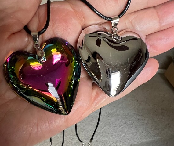 Glass heart locket best sale