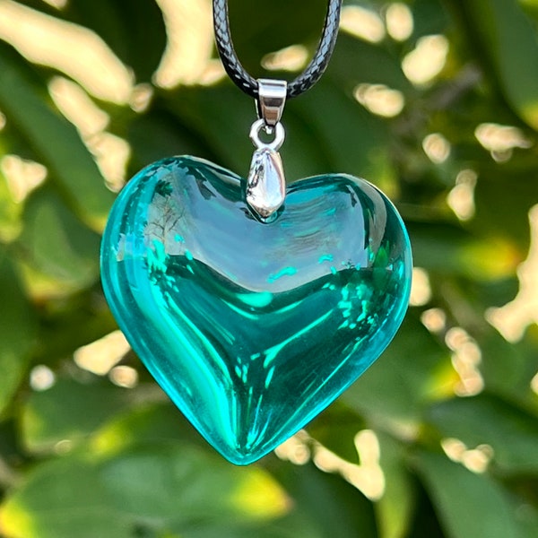 Blue Heart Necklace - Etsy
