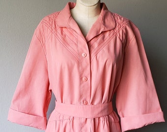 Vintage 1980's does 1950's Pink Day Dress// 80's// Vintage// Pink// Retro// Pinup// Viva Las Vegas// Willi of California