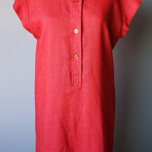 1970's Coral Red Sears Fashions Collared Shirt Dress// 70's// Retro// Vintage// Dress// Red// Groovy// Retro Bild 5