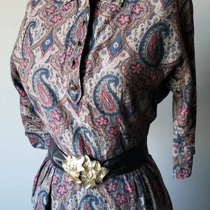 L'Aiglon 1970's Paisley Print Long Dress// Vintage// L'Aiglon// 70s// Paisley// Boho// Hippie// Fall// Long Dress image 4