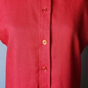 1970's Coral Red Sears Fashions Collared Shirt Dress// 70's// Retro// Vintage// Dress// Red// Groovy// Retro Bild 2