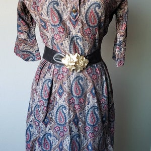 L'Aiglon 1970's Paisley Print Long Dress// Vintage// L'Aiglon// 70s// Paisley// Boho// Hippie// Fall// Long Dress image 2